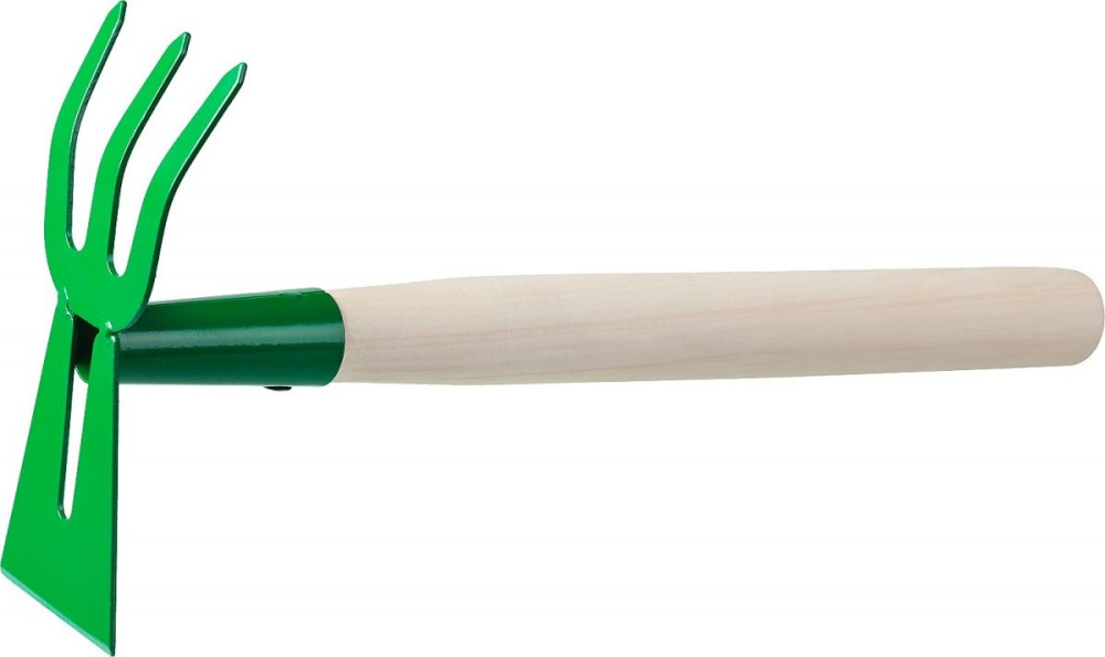 Мотыга-рыхлитель с деревянной ручкой гнутая 145*75*390 мм Росток
