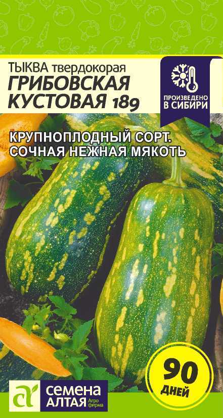 Тыква Грибовская кустовая 189 Семена Алтая 2 г цв/п