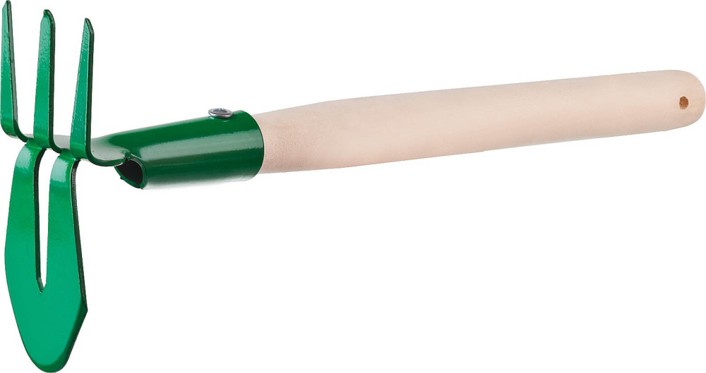 Мотыга-рыхлитель с деревянной ручкой прямая 155*70*425 мм Росток