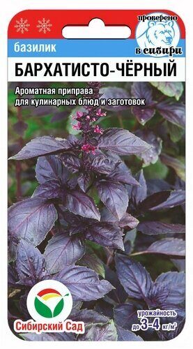 Базилик Бархатисто-черный Сибирский Сад 0,5 г цв/п 